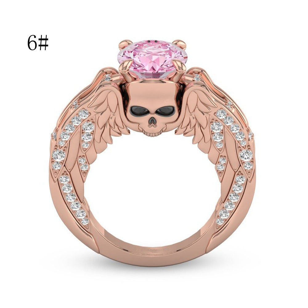 Creative Valentine Gift Ring kull Ring Rose Gold Diamond Ring