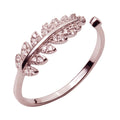 Rings Silver Ring Female Full Diamond Leaf Open Ring Adjustable Female Ring for Women Lady Gift